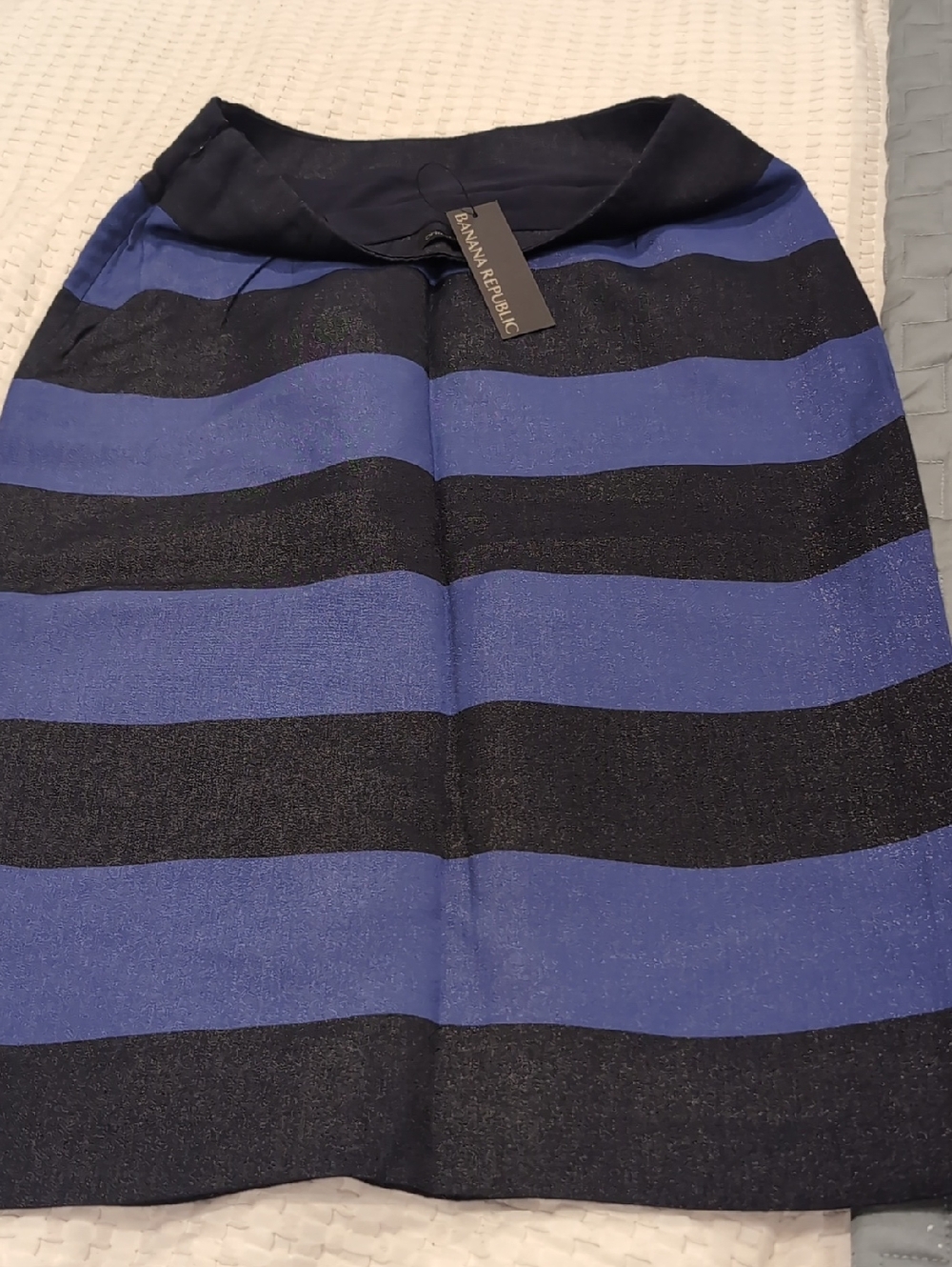 Banana Republic Black and Blue Striped Pencil Skirt